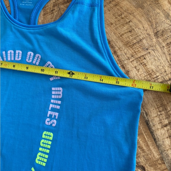 NEW Blue Brooks Running Tank Sz S Got My Mind on my Miles Run Happy - Picture 4 of 7